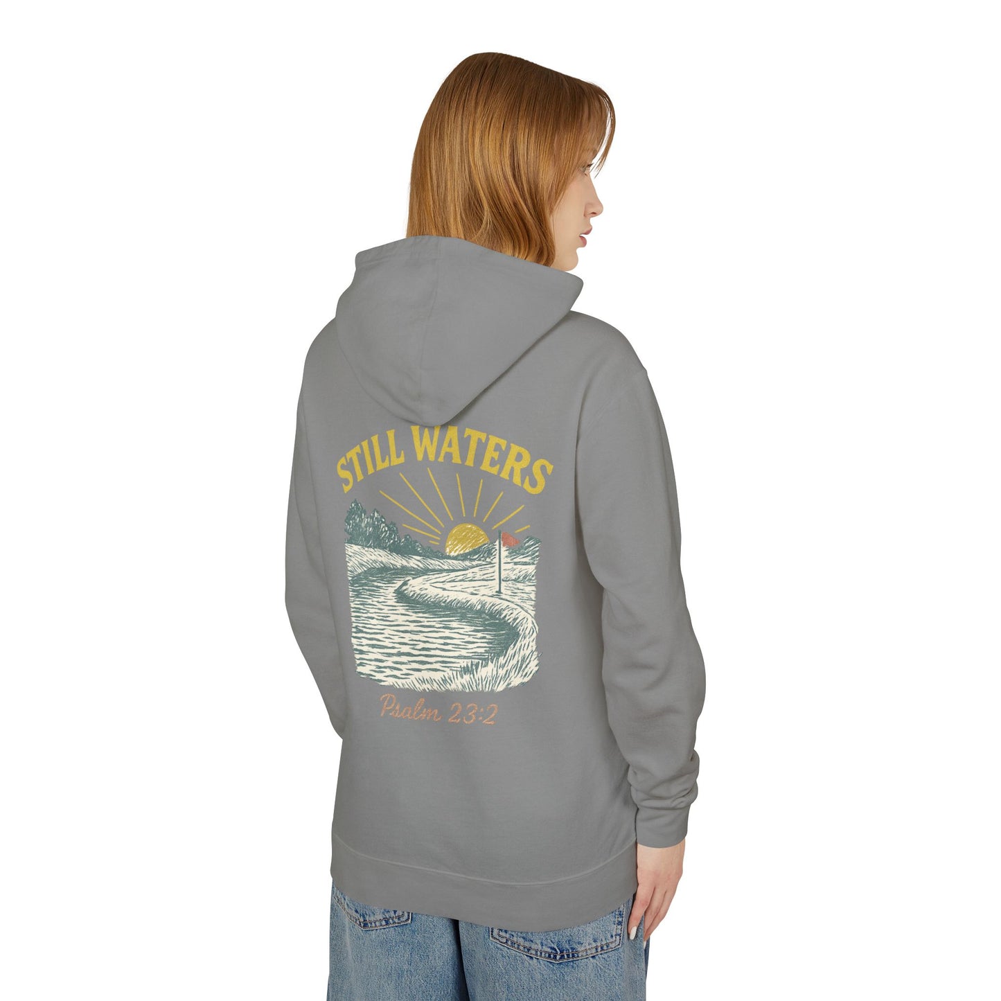 Faith & Fairways Hoodie - "Still Waters" Golf Sweatshirt with Psalm 23:2