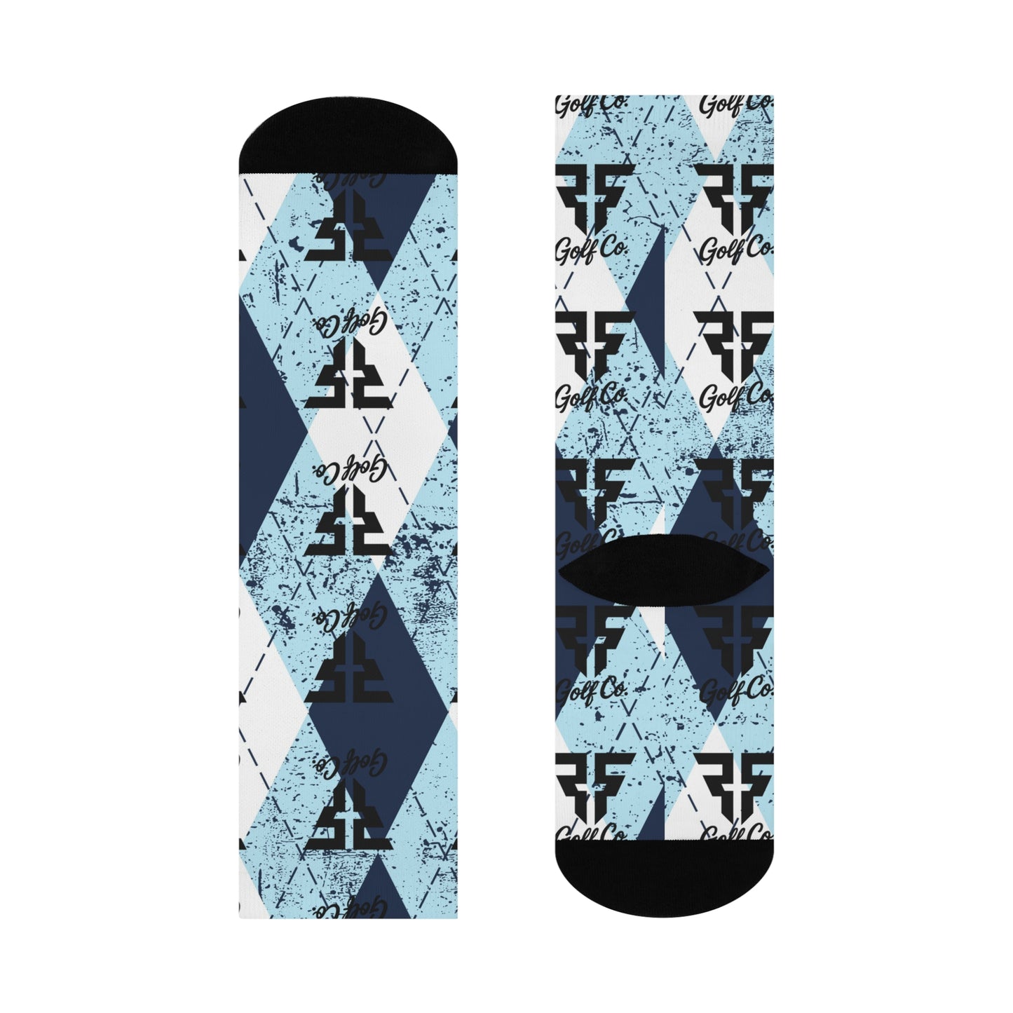 Faith & Fairways Blue + White Plaid Crew Socks