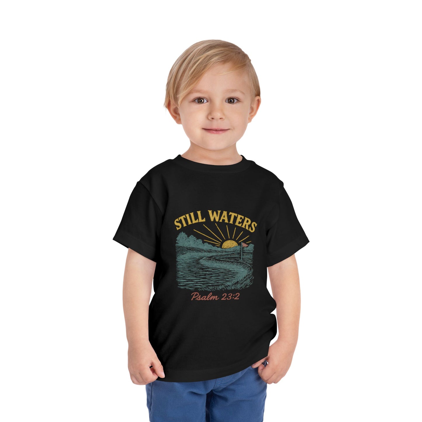 Still Waters Toddler Tee - Psalm 23:2 Inspirational Shirt