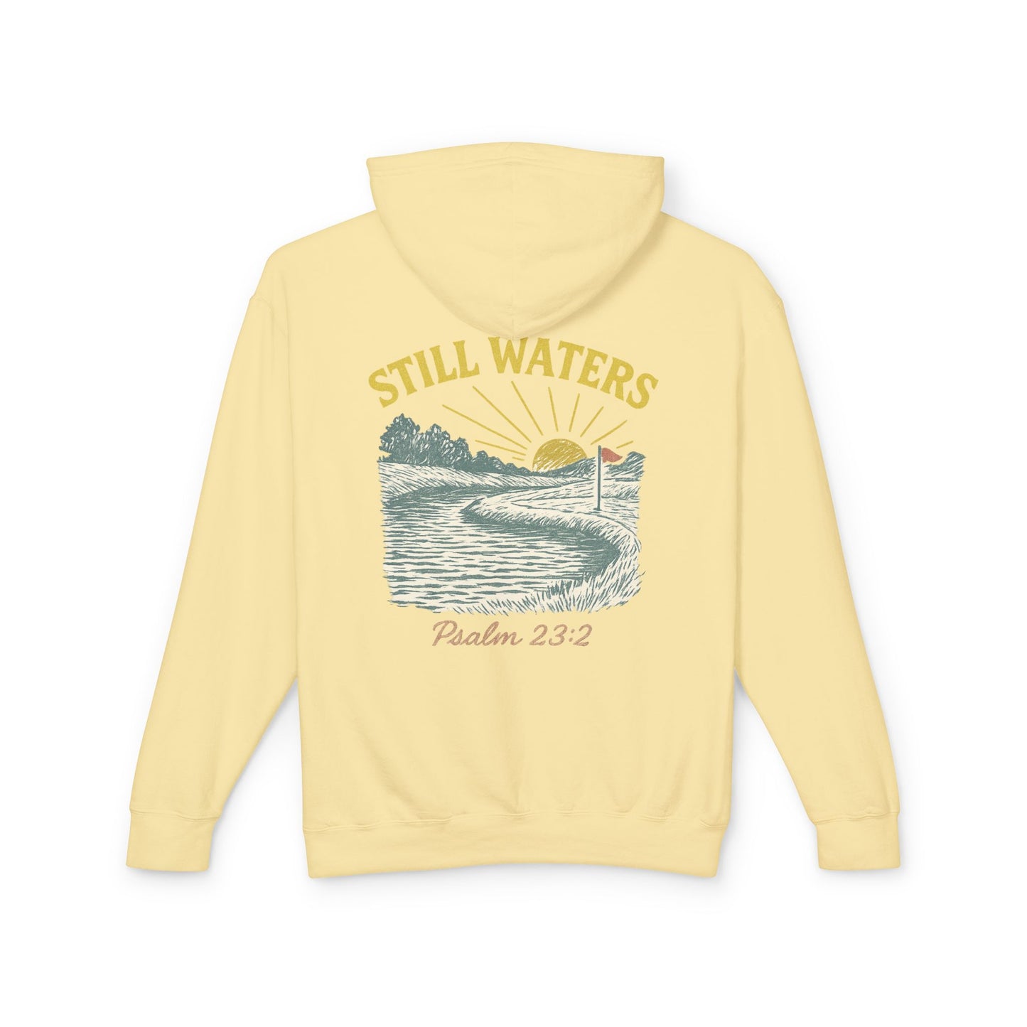 Faith & Fairways Hoodie - "Still Waters" Golf Sweatshirt with Psalm 23:2