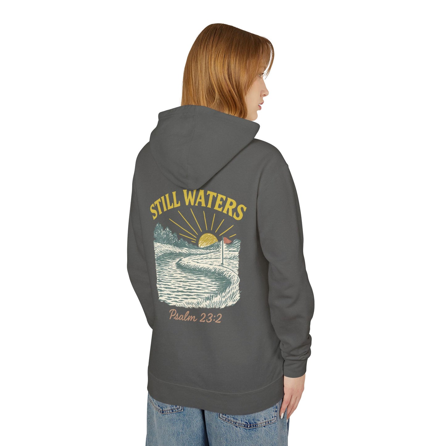 Faith & Fairways Hoodie - "Still Waters" Golf Sweatshirt with Psalm 23:2