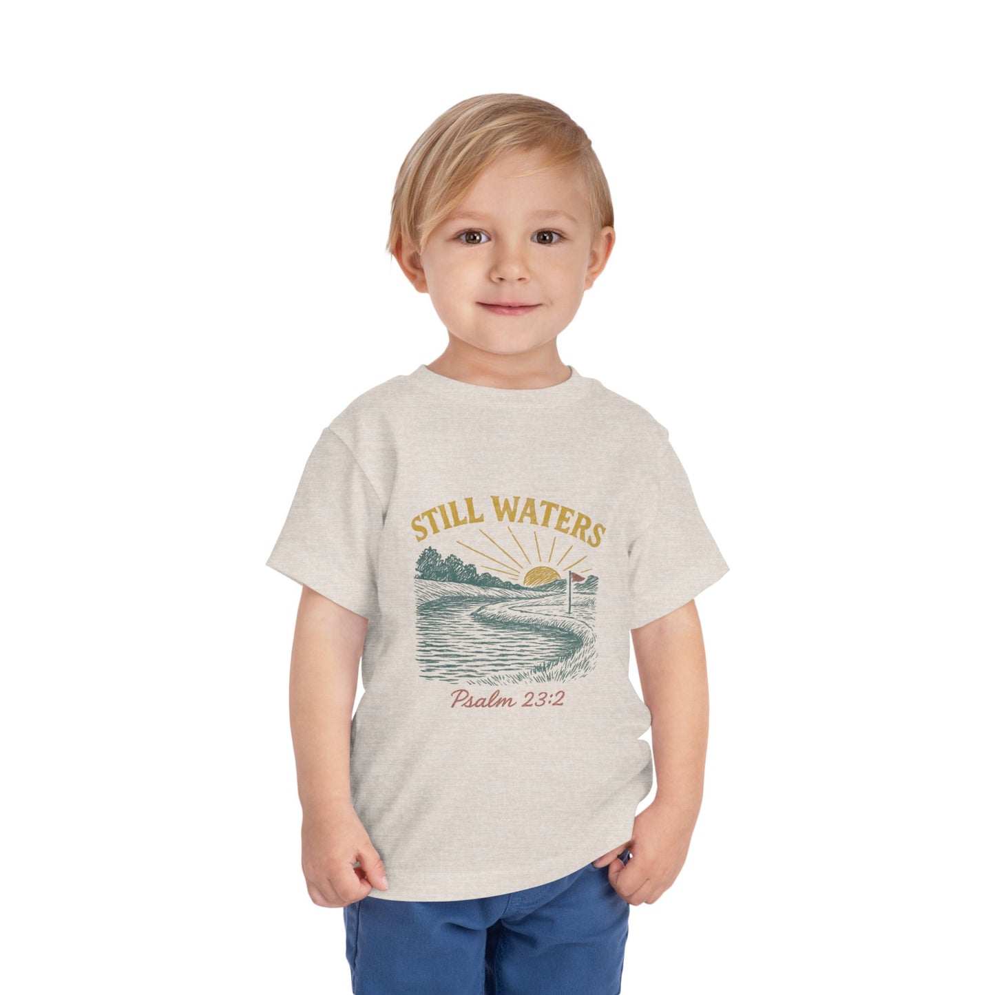 Still Waters Toddler Tee - Psalm 23:2 Inspirational Shirt