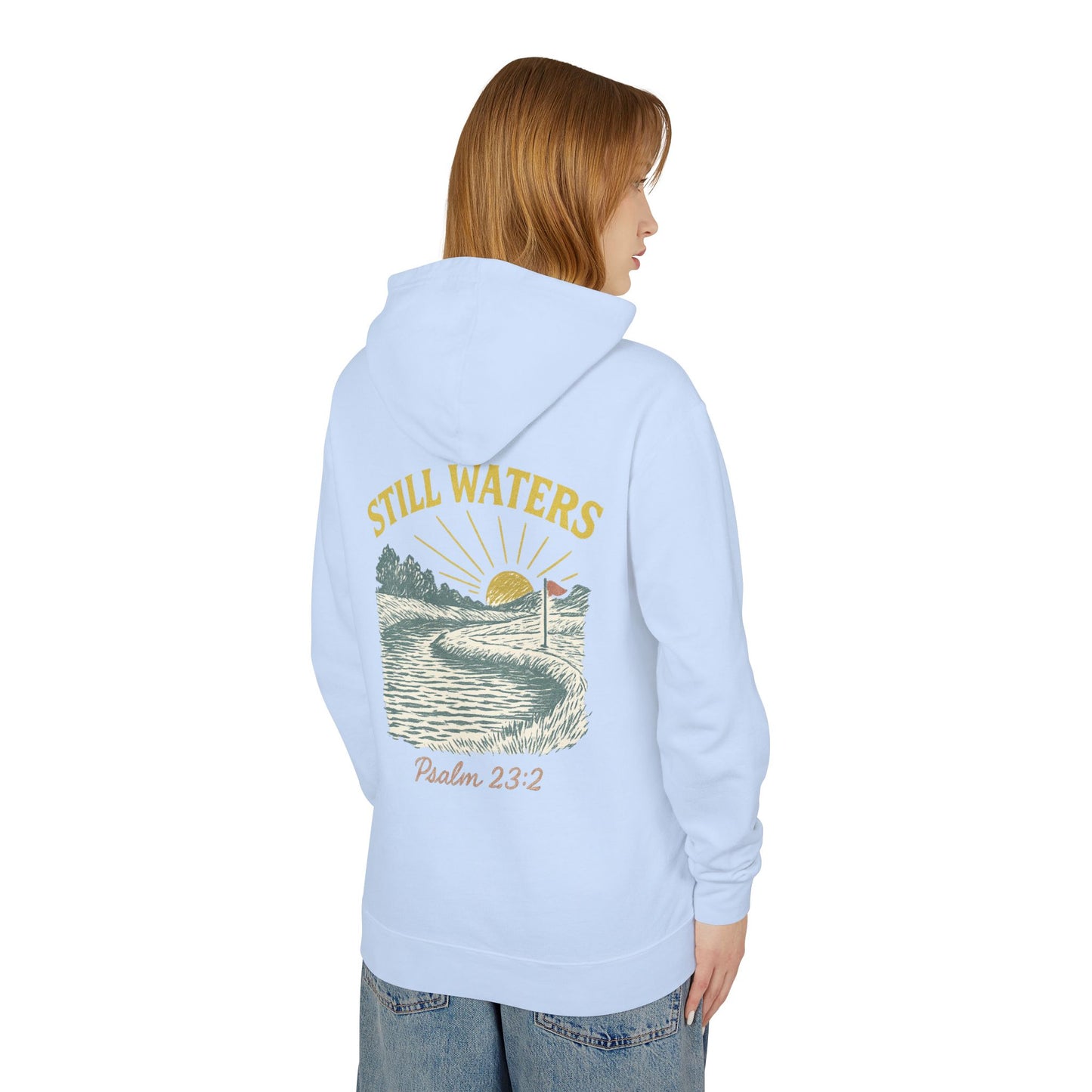 Faith & Fairways Hoodie - "Still Waters" Golf Sweatshirt with Psalm 23:2
