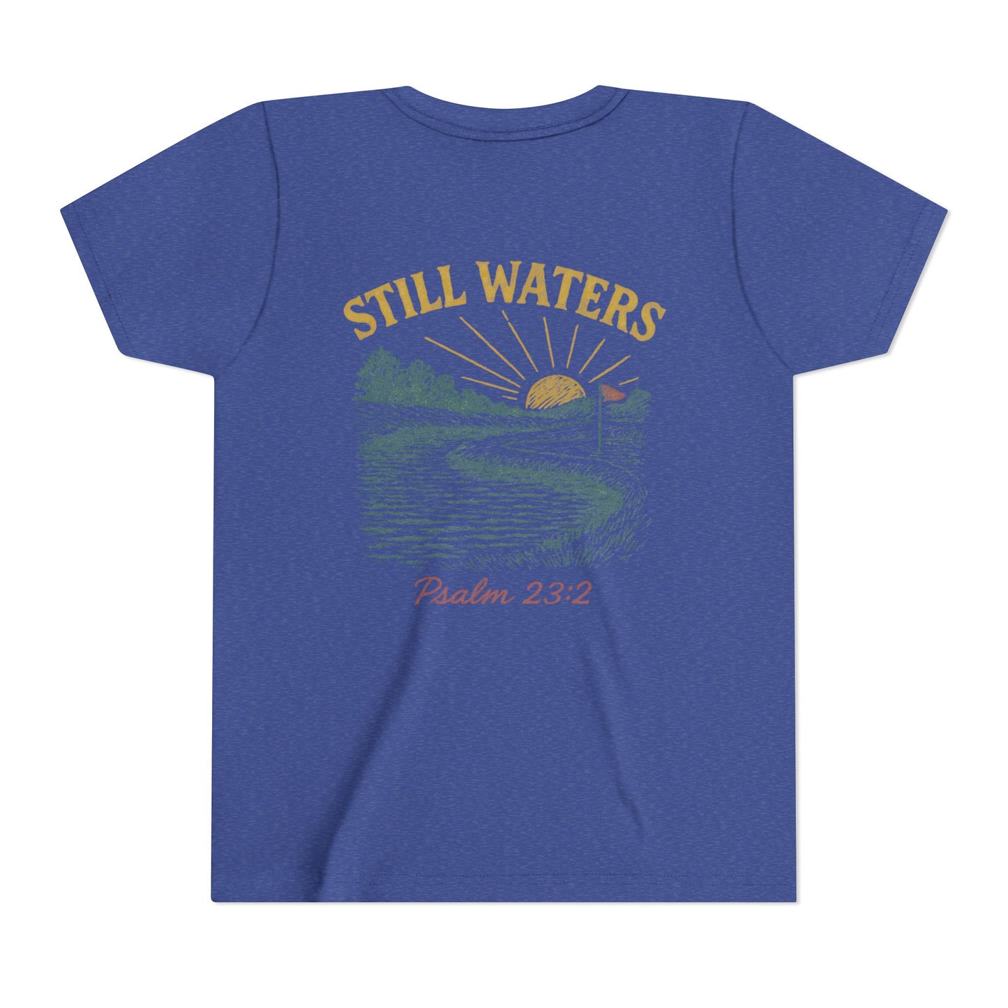 Youth Inspirational Tee - Still Waters Design with Psalm 23:2