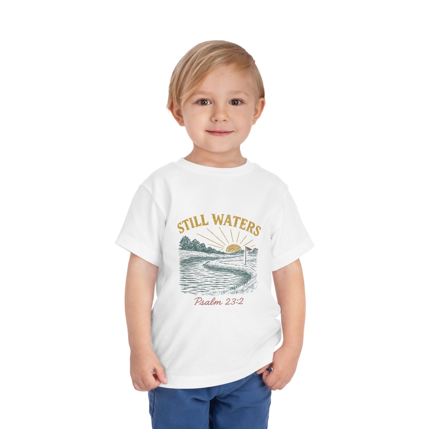 Still Waters Toddler Tee - Psalm 23:2 Inspirational Shirt