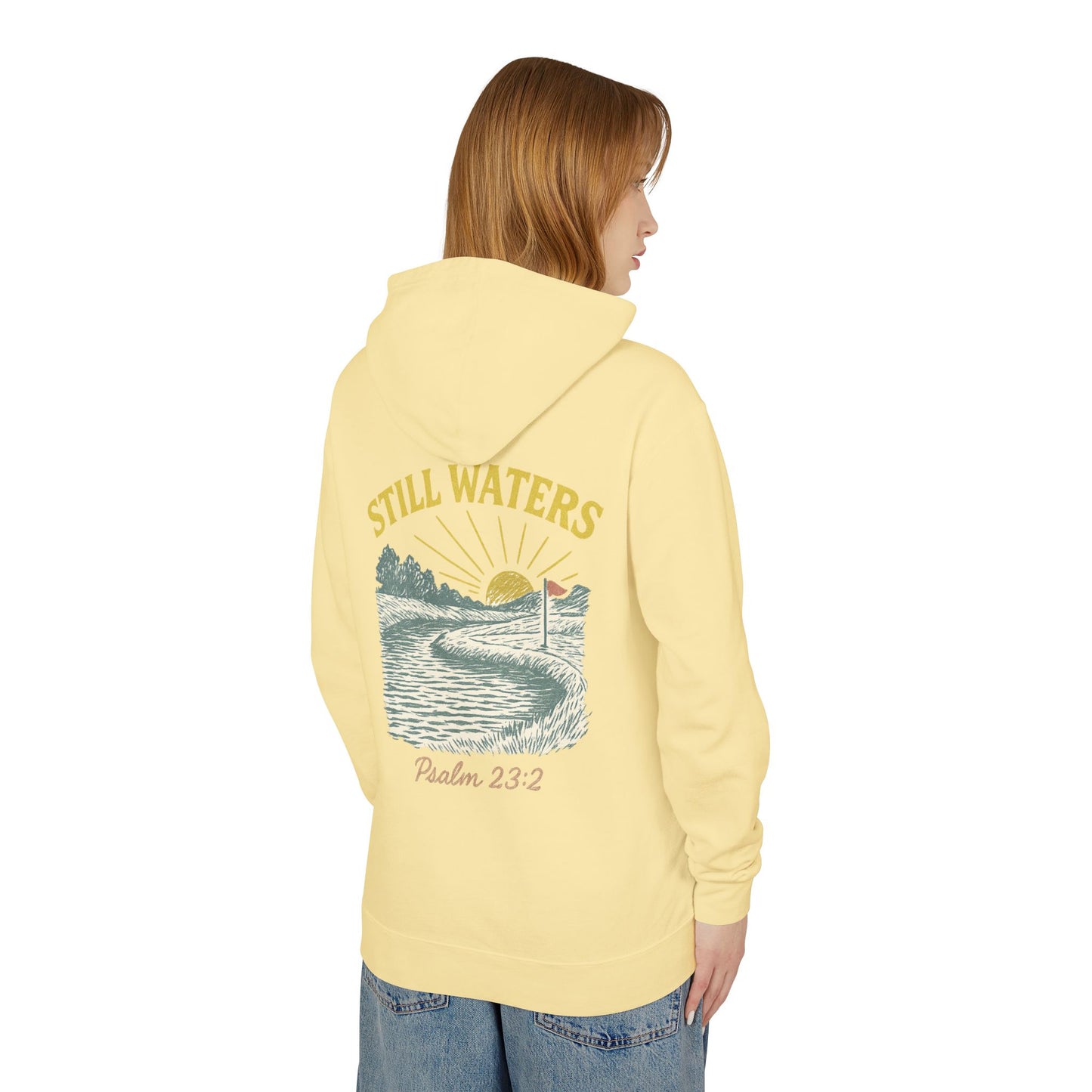 Faith & Fairways Hoodie - "Still Waters" Golf Sweatshirt with Psalm 23:2