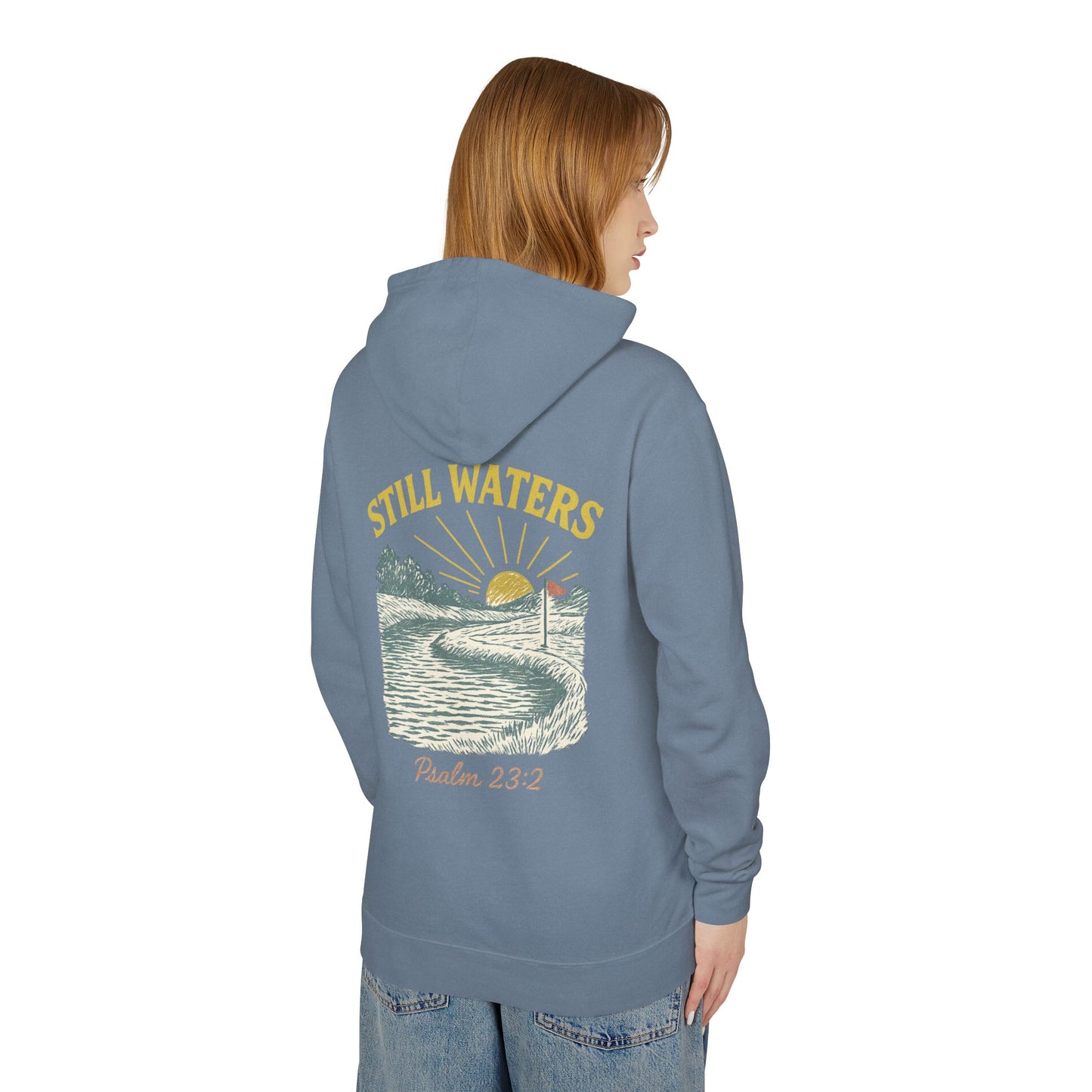 Faith & Fairways Hoodie - "Still Waters" Golf Sweatshirt with Psalm 23:2