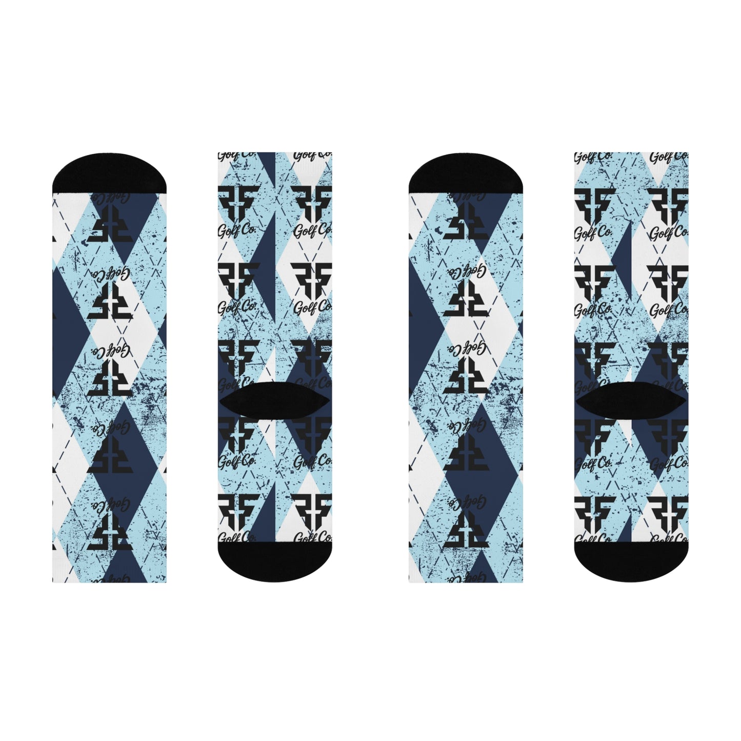 Faith & Fairways Blue + White Plaid Crew Socks