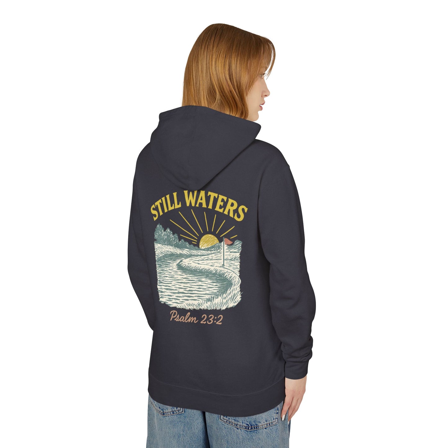 Faith & Fairways Hoodie - "Still Waters" Golf Sweatshirt with Psalm 23:2