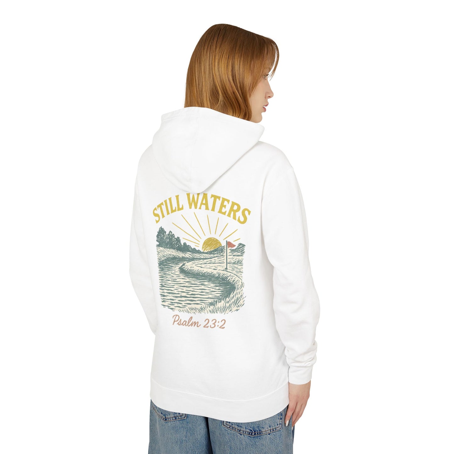 Faith & Fairways Hoodie - "Still Waters" Golf Sweatshirt with Psalm 23:2
