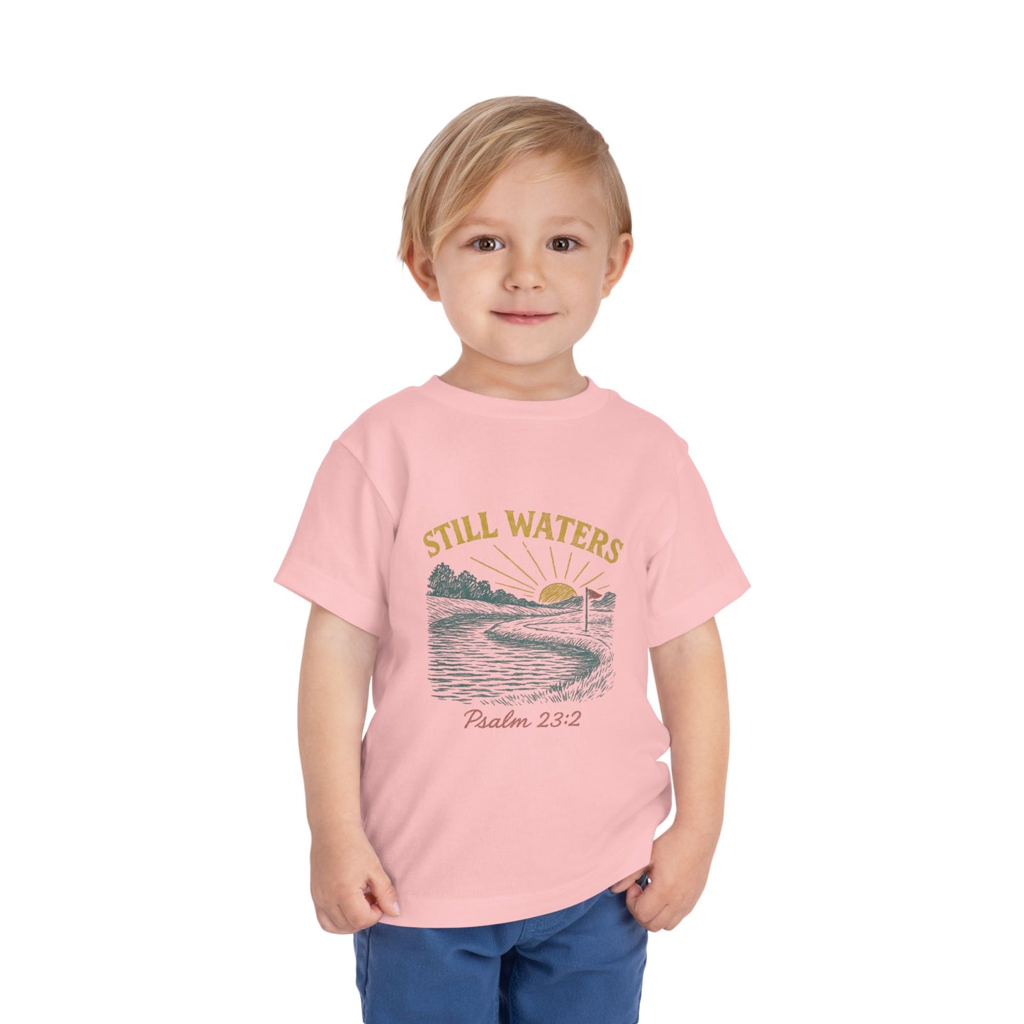 Still Waters Toddler Tee - Psalm 23:2 Inspirational Shirt