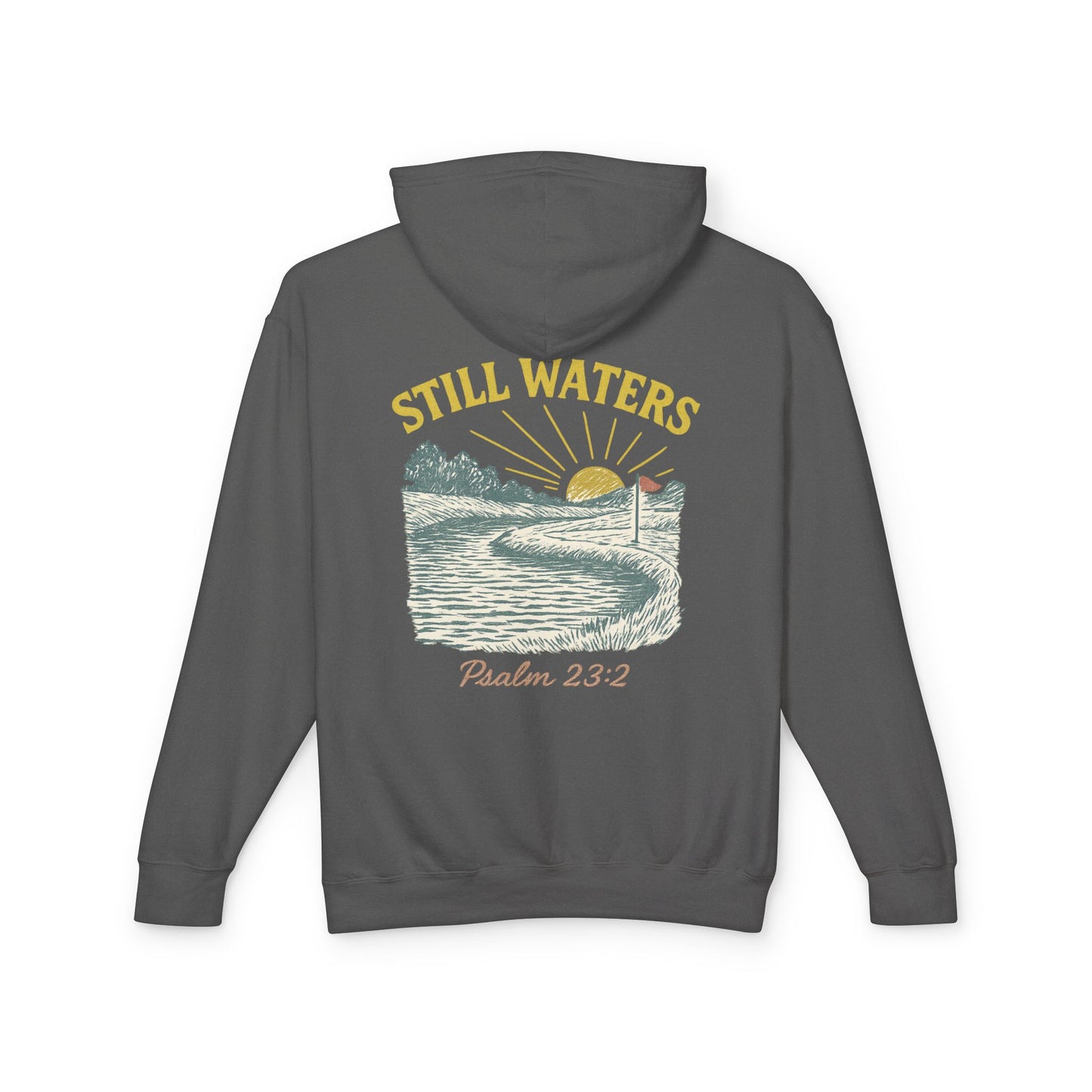 Faith & Fairways Hoodie - "Still Waters" Golf Sweatshirt with Psalm 23:2