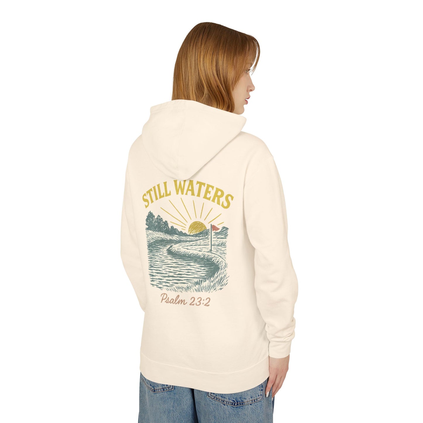 Faith & Fairways Hoodie - "Still Waters" Golf Sweatshirt with Psalm 23:2