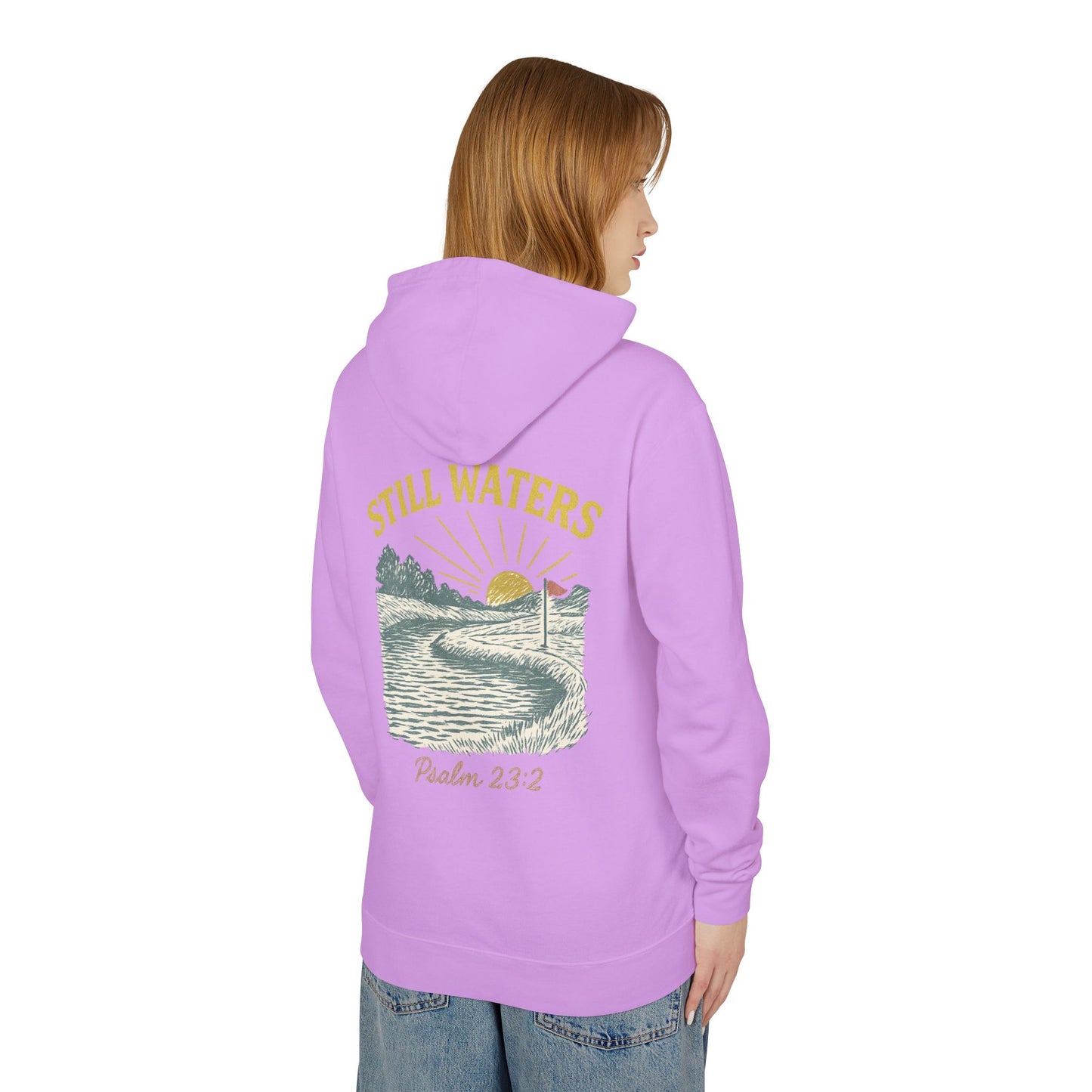 Faith & Fairways Hoodie - "Still Waters" Golf Sweatshirt with Psalm 23:2